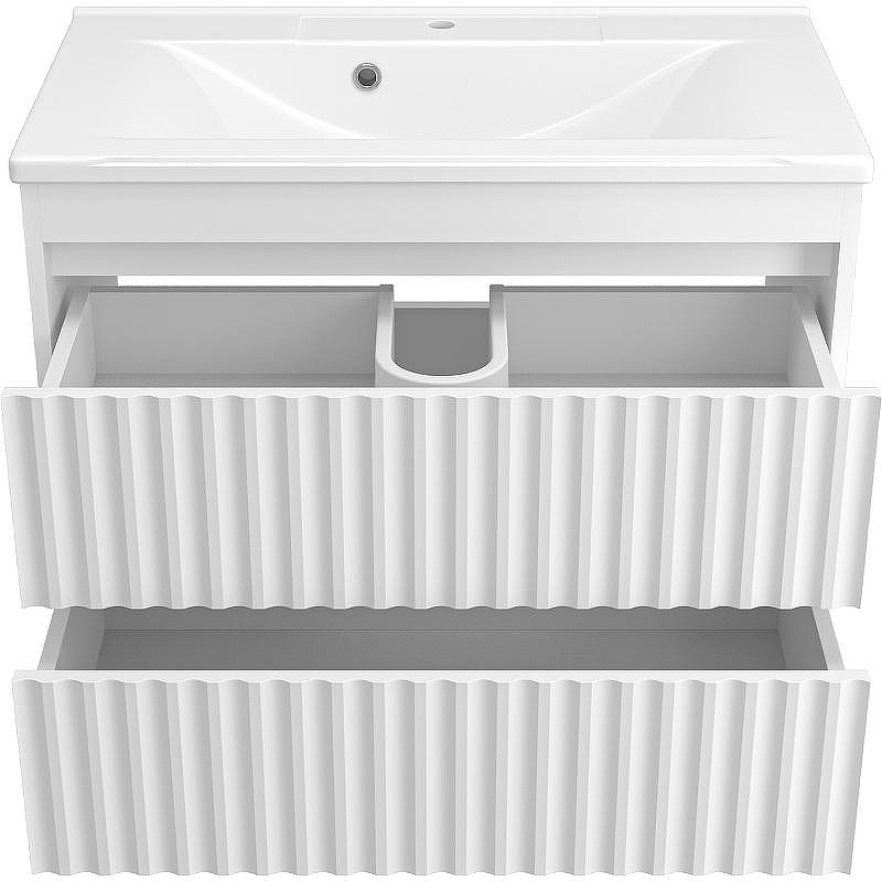 Тумба с раковиной Brevita Balaton 80 УТ000014506 подвесная Белая матовая, купить, цена, заказать, магазин, доставка, скидка, промокод, купить, цена, заказать, магазин, доставка, скидка, промокод