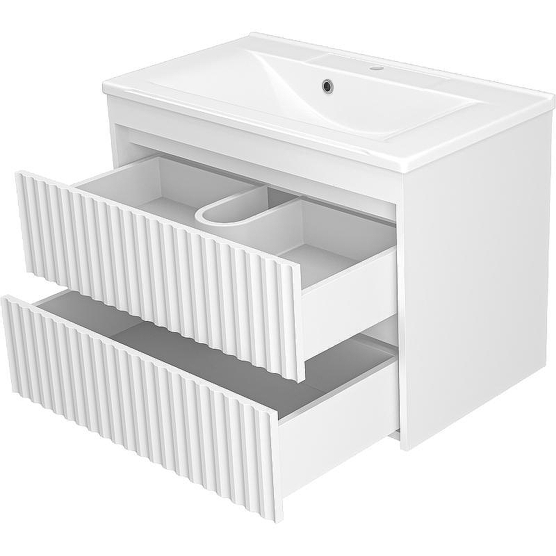 Тумба с раковиной Brevita Balaton 80 УТ000014506 подвесная Белая матовая, купить, цена, заказать, магазин, доставка, скидка, промокод, купить, цена, заказать, магазин, доставка, скидка, промокод