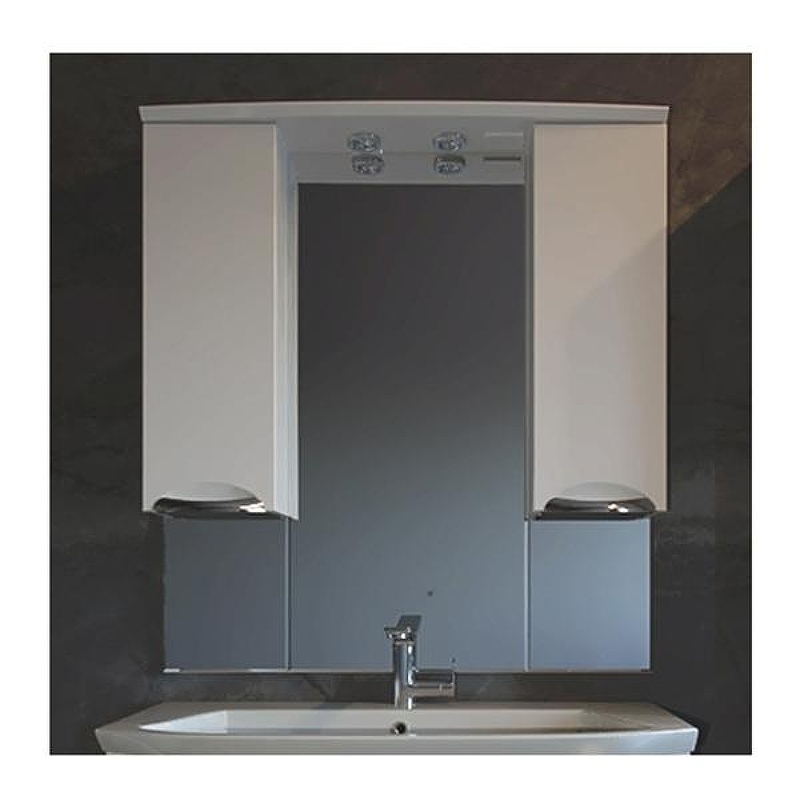 Зеркало со шкафом АСБ-мебель Мессина 100 9616 с подсветкой Белый, купить, цена, заказать, магазин, доставка, скидка, промокод, купить, цена, заказать, магазин, доставка, скидка, промокод