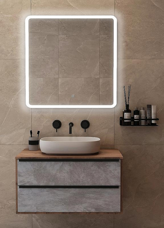 Зеркало Runo Руан 80 00-00001289 с подсветкой с сенсорным выключателем, купить, цена, заказать, магазин, доставка, скидка, промокод, купить, цена, заказать, магазин, доставка, скидка, промокод