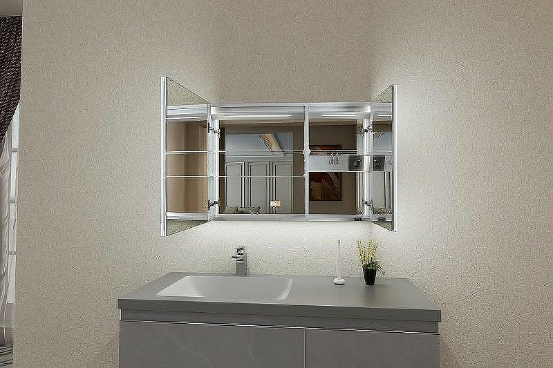 Зеркальный шкаф Esbano 100 ESMT3810D с подсветкой с инфракрасным выключателем, купить, цена, заказать, магазин, доставка, скидка, промокод, купить, цена, заказать, магазин, доставка, скидка, промокод