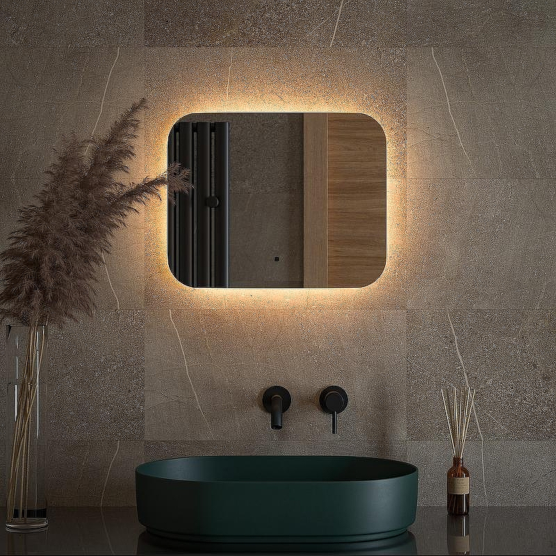 Зеркало Defesto Opti 50x40 DF 2811RH с подсветкой 15W-3000К/ИК - выключатель/Теплый белый свет, купить, цена, заказать, магазин, доставка, скидка, промокод, купить, цена, заказать, магазин, доставка, скидка, промокод