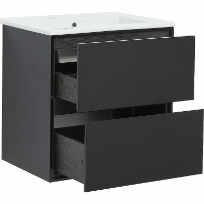 Тумба под раковину Aquanet Милан 65 306379 подвесная Черный глянец