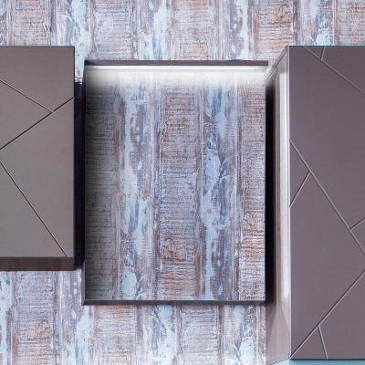 Зеркальный шкаф Бриклаер Кристалл 56 4627125414589 с подсветкой Ясень Анкор темный