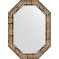 Зеркало Evoform Octagon 58x73 BY 7126 в багетной раме - Серебряный бамбук 73, купить, цена, заказать, магазин, доставка, скидка, промокод, купить, цена, заказать, магазин, доставка, скидка, промокод