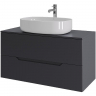 Тумба с раковиной Orange Line 100 Li-100TugMDF+B08-600W подвесная Графит матовый, купить, цена, заказать, магазин, доставка, скидка, промокод, купить, цена, заказать, магазин, доставка, скидка, промокод