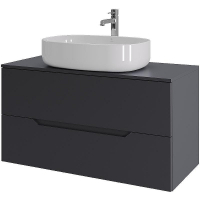 Тумба с раковиной Orange Line 100 Li-100TugMDF+B08-600W подвесная Графит матовый, купить, цена, заказать, магазин, доставка, скидка, промокод, купить, цена, заказать, магазин, доставка, скидка, промокод