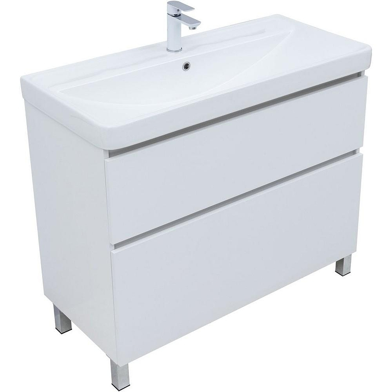Тумба под раковину Aquanet Вега 100 344125 Белый глянец, купить, цена, заказать, магазин, доставка, скидка, промокод, купить, цена, заказать, магазин, доставка, скидка, промокод