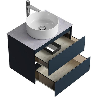 Тумба под раковину Aqwella Geometria 65 GE01652GRM подвесная Серая матовая