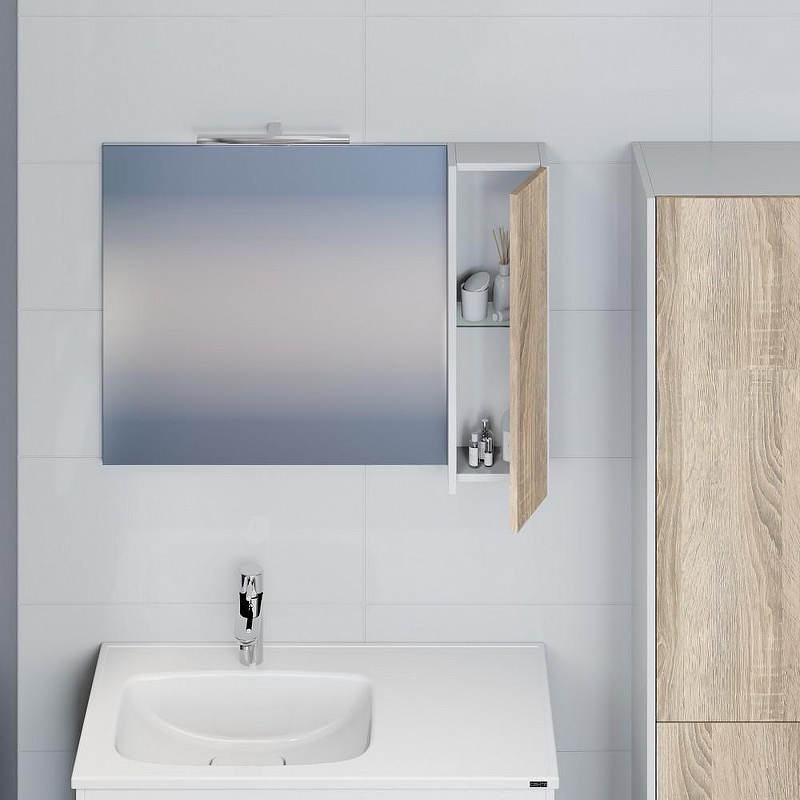 Зеркало со шкафом СанТа Меркурий 90 700460 с подсветкой Янтарное дерево Белое, купить, цена, заказать, магазин, доставка, скидка, промокод, купить, цена, заказать, магазин, доставка, скидка, промокод