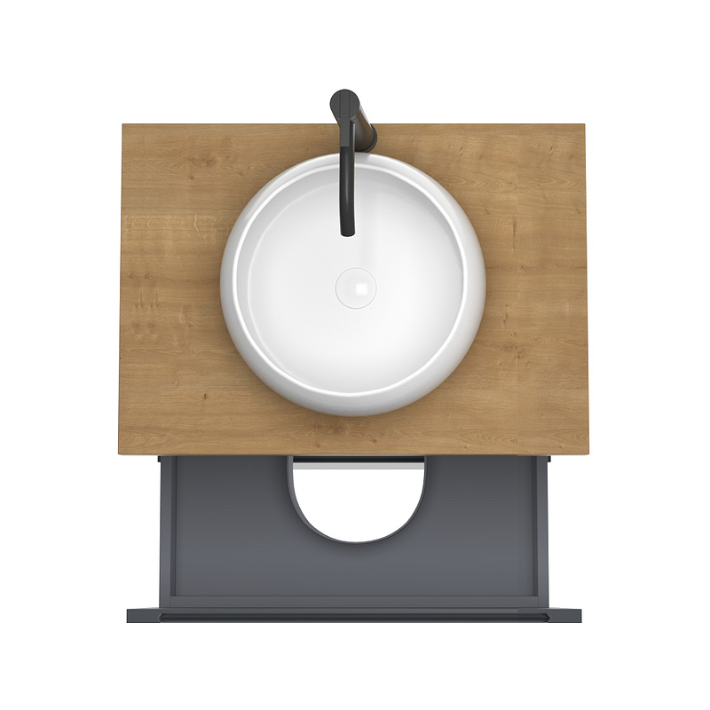 Тумба под раковину ЗОВ Дион 60 D60GD подвесная цвет Графит матовый Дуб медовый, купить, цена, заказать, магазин, доставка, скидка, промокод, купить, цена, заказать, магазин, доставка, скидка, промокод