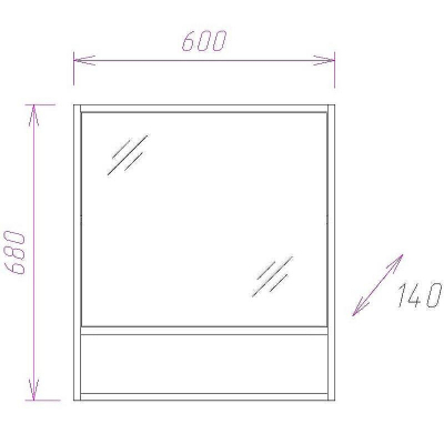 Зеркальный шкаф Onika Натали 60.00 R 206061 Ясень таормина