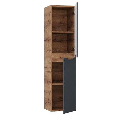 Шкаф пенал Onika Айленд 30 403085 подвесной цвет Дуб крафт золотой Графит