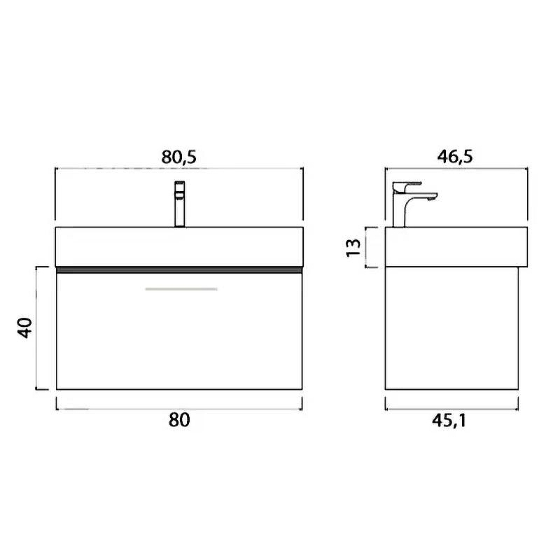 Тумба под раковину Creto Milano 80 5-1377TR подвесная Truffle, купить, цена, заказать, магазин, доставка, скидка, промокод, купить, цена, заказать, магазин, доставка, скидка, промокод