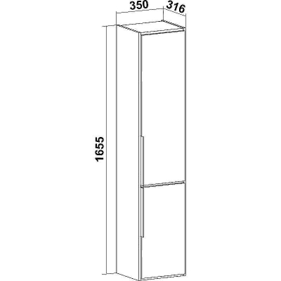 Шкаф пенал Runo Мальта 35 R 00-00001095 подвесной Дуб Черный