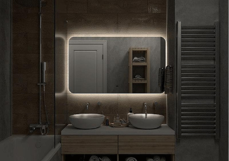 Зеркало Art&Max Ravenna AM-Rav-1200-700-DS-F с подсветкой с бесконтактным выключателем, купить, цена, заказать, магазин, доставка, скидка, промокод, купить, цена, заказать, магазин, доставка, скидка, промокод