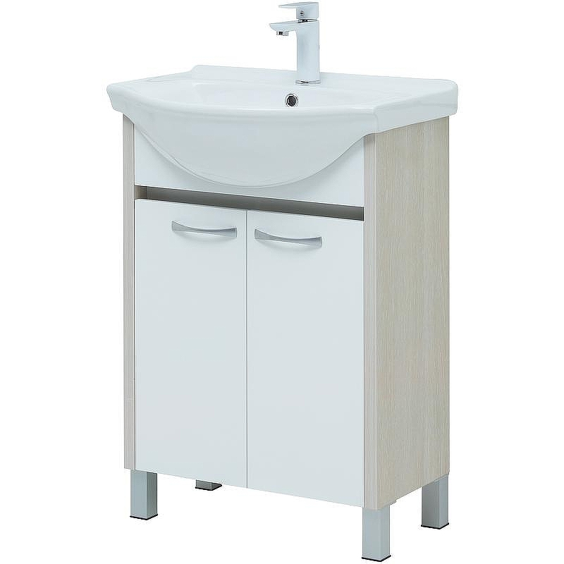 Тумба под раковину Aquanet Донна 60 273996 Белый дуб Белая, купить, цена, заказать, магазин, доставка, скидка, промокод, купить, цена, заказать, магазин, доставка, скидка, промокод