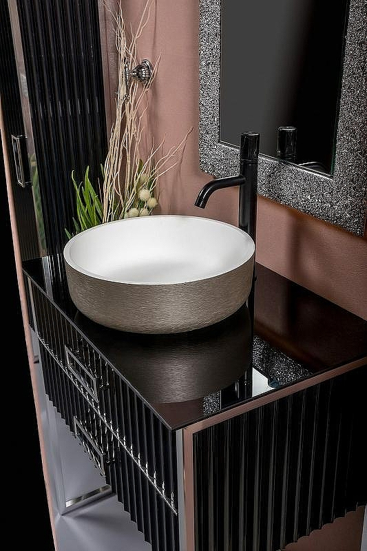 Тумба под раковину Boheme Armadi Art Monaco 80 867-080-BCR Черный глянец Хром, купить, цена, заказать, магазин, доставка, скидка, промокод, купить, цена, заказать, магазин, доставка, скидка, промокод