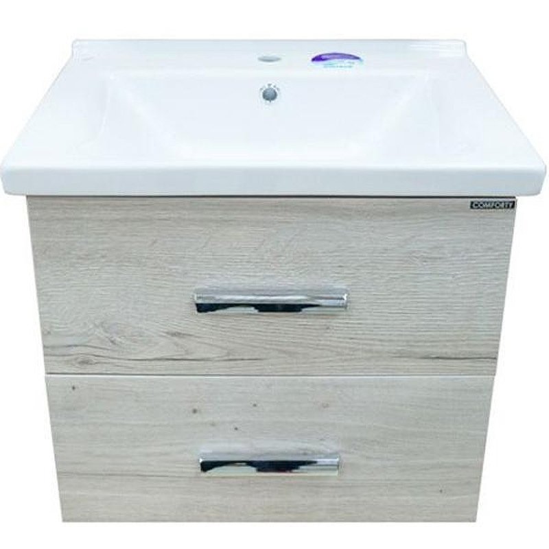 Тумба с раковиной Comforty Парма 60 00004143490 подвесная Дуб дымчатый, купить, цена, заказать, магазин, доставка, скидка, промокод, купить, цена, заказать, магазин, доставка, скидка, промокод