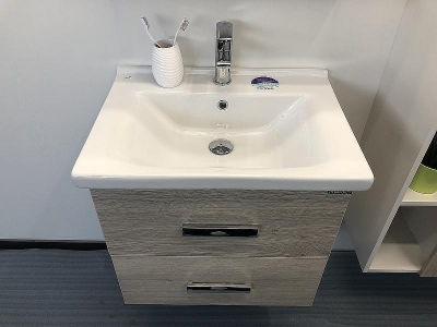 Тумба с раковиной Comforty Парма 60 00004143490 подвесная Дуб дымчатый