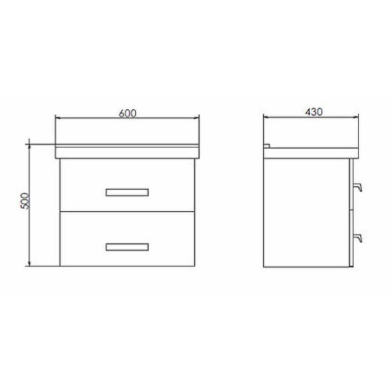 Тумба с раковиной Comforty Парма 60 00004143490 подвесная Дуб дымчатый, купить, цена, заказать, магазин, доставка, скидка, промокод, купить, цена, заказать, магазин, доставка, скидка, промокод