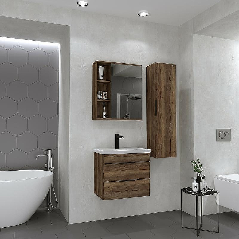 Тумба под раковину Grossman Форта 60 1060052 подвесная Темный дуб галифакс, купить, цена, заказать, магазин, доставка, скидка, промокод, купить, цена, заказать, магазин, доставка, скидка, промокод