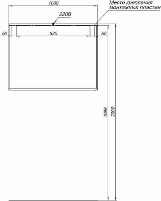 Зеркало Allen Brau Reality 100 1.32020.02 с подсветкой Серебро браш с сенсорным выключателем