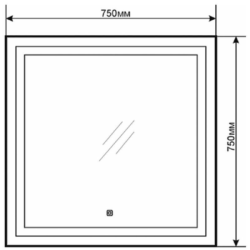 Зеркало Comforty Квадрат 75 00-00005258 с подсветкой с сенсорным выключателем, купить, цена, заказать, магазин, доставка, скидка, промокод, купить, цена, заказать, магазин, доставка, скидка, промокод