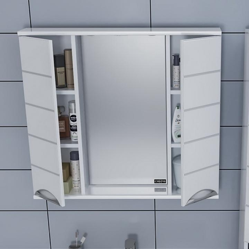 Зеркало со шкафом СанТа Родос 80 Белое, купить, цена, заказать, магазин, доставка, скидка, промокод, купить, цена, заказать, магазин, доставка, скидка, промокод