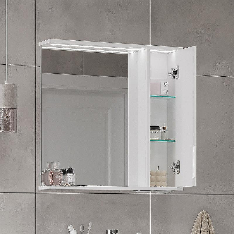 Зеркало со шкафом Volna Lake 70 R zsLAKE70.R-01 с подсветкой Белое, купить, цена, заказать, магазин, доставка, скидка, промокод, купить, цена, заказать, магазин, доставка, скидка, промокод