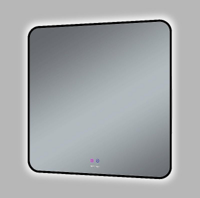 Зеркало Grossman Elegans-норма Black 80 1780802 с подсветкой Черное с сенсорным выключателем и подогревом