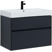 Тумба с раковиной Aquanet Бруклин 85 312889 подвесная Антрацит матовый, купить, цена, заказать, магазин, доставка, скидка, промокод, купить, цена, заказать, магазин, доставка, скидка, промокод