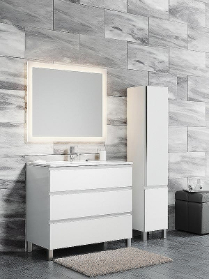 Тумба с раковиной SanVit Авеню-3 70 kavenu3070w Белая глянцевая