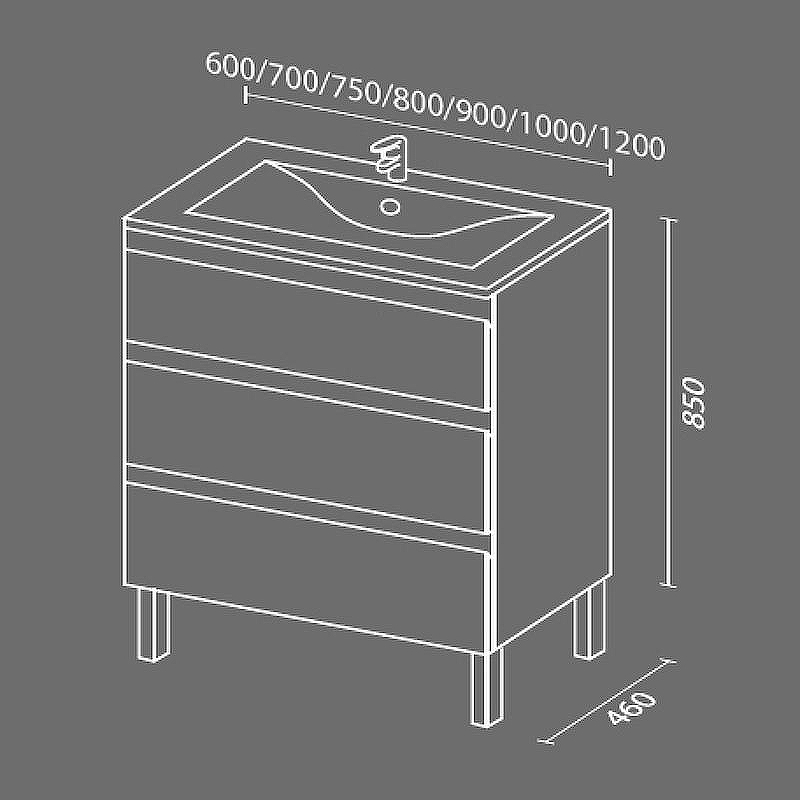 Тумба с раковиной SanVit Авеню-3 70 kavenu3070w Белая глянцевая, купить, цена, заказать, магазин, доставка, скидка, промокод, купить, цена, заказать, магазин, доставка, скидка, промокод