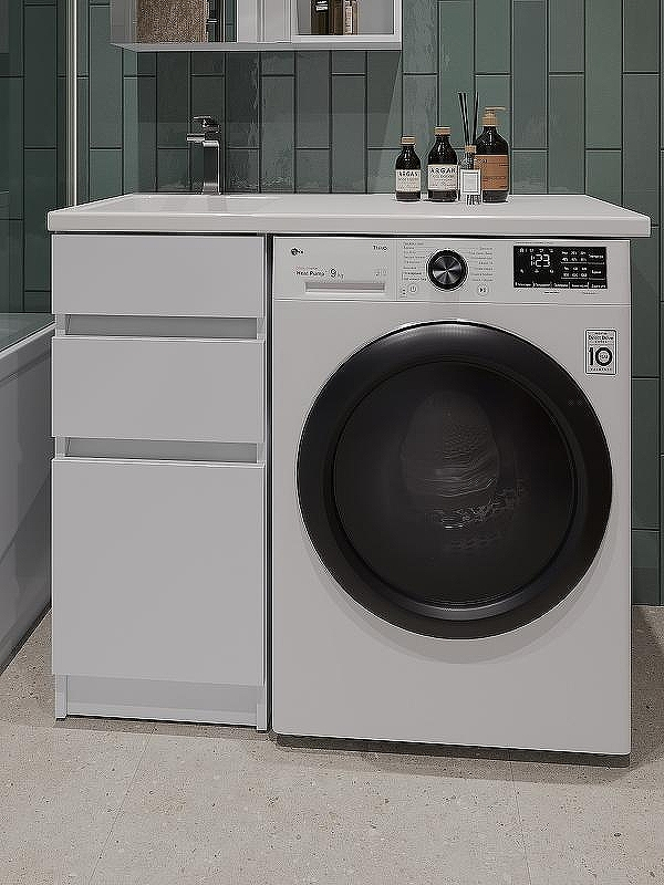 Тумба с раковиной Orange Sistema 100 L ST-40TUW+RAL Белая глянцевая, купить, цена, заказать, магазин, доставка, скидка, промокод, купить, цена, заказать, магазин, доставка, скидка, промокод