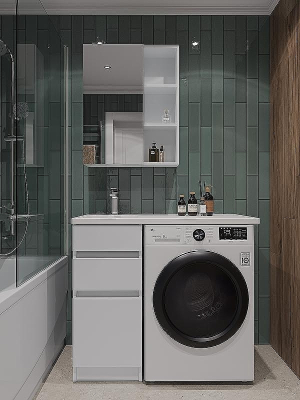 Тумба с раковиной Orange Sistema 100 L ST-40TUW+RAL Белая глянцевая, купить, цена, заказать, магазин, доставка, скидка, промокод, купить, цена, заказать, магазин, доставка, скидка, промокод