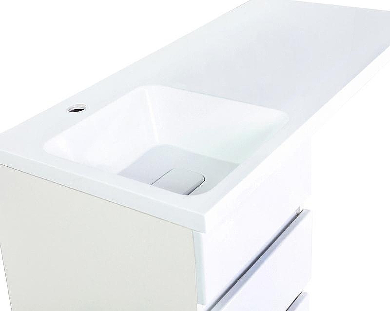 Тумба с раковиной Orange Sistema 100 L ST-40TUW+RAL Белая глянцевая, купить, цена, заказать, магазин, доставка, скидка, промокод, купить, цена, заказать, магазин, доставка, скидка, промокод