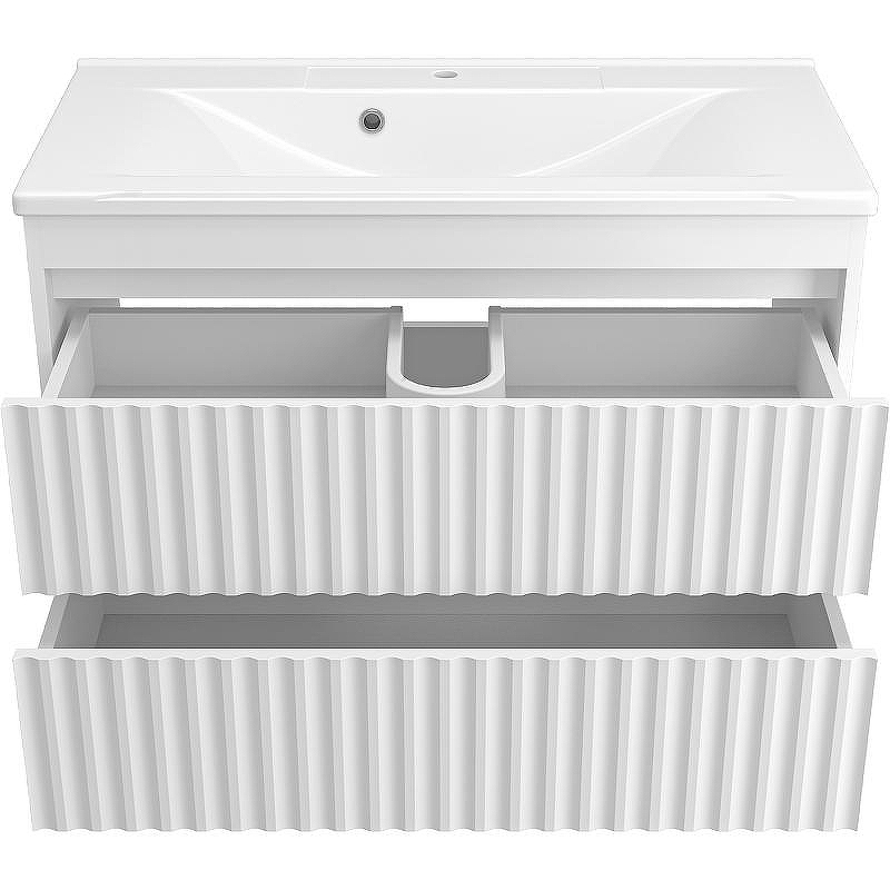 Тумба с раковиной Brevita Balaton 90 УТ000014505 подвесная Белая матовая, купить, цена, заказать, магазин, доставка, скидка, промокод, купить, цена, заказать, магазин, доставка, скидка, промокод