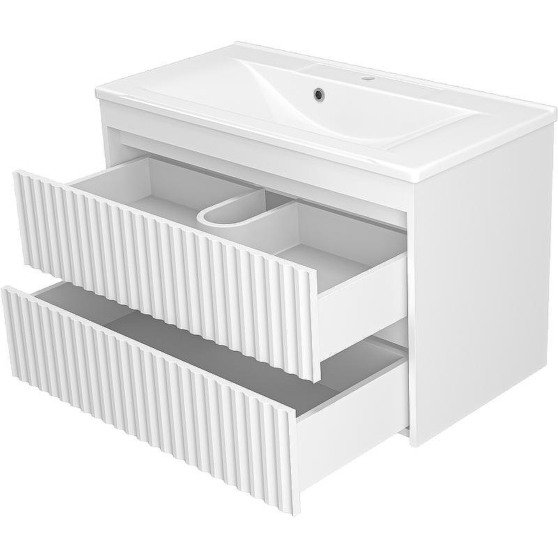 Тумба с раковиной Brevita Balaton 90 УТ000014505 подвесная Белая матовая, купить, цена, заказать, магазин, доставка, скидка, промокод, купить, цена, заказать, магазин, доставка, скидка, промокод