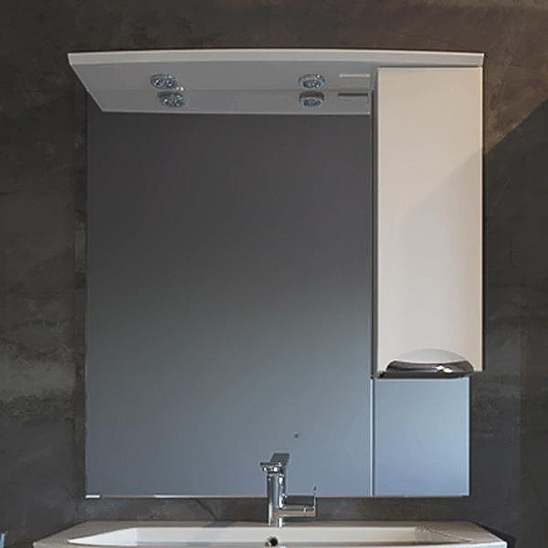 Зеркало со шкафом АСБ-мебель Мессина 80 9615 R с подсветкой Белый, купить, цена, заказать, магазин, доставка, скидка, промокод, купить, цена, заказать, магазин, доставка, скидка, промокод