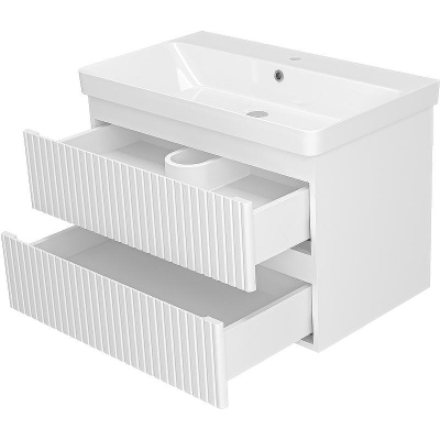 Тумба с раковиной Brevita Victory 80 УТ000015995 подвесная Белая матовая