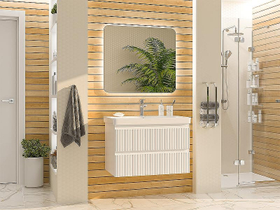 Тумба с раковиной Brevita Victory 80 УТ000015995 подвесная Белая матовая