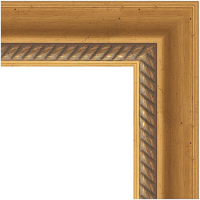 Зеркало Evoform Exclusive-G 83х83 BY 4303 с гравировкой в багетной раме - Состаренное золото с плетением 70