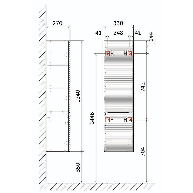 Шкаф пенал Jorno Cossety 33 Coss.04.124/P/A/JR подвесной Антрацит, купить, цена, заказать, магазин, доставка, скидка, промокод, купить, цена, заказать, магазин, доставка, скидка, промокод