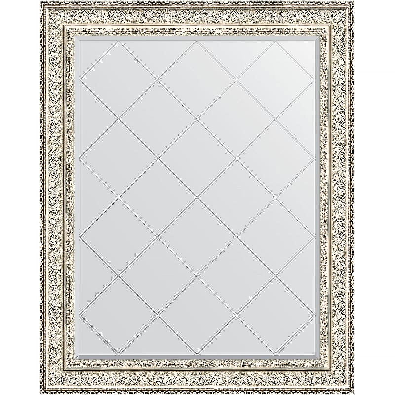 Зеркало Evoform Exclusive-G 125х100 BY 4383 с гравировкой в багетной раме - Виньетка серебро 109, купить, цена, заказать, магазин, доставка, скидка, промокод, купить, цена, заказать, магазин, доставка, скидка, промокод