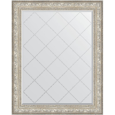 Зеркало Evoform Exclusive-G 125х100 BY 4383 с гравировкой в багетной раме - Виньетка серебро 109