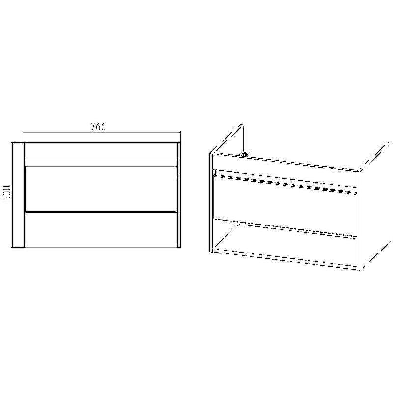Тумба под раковину VIANT Бостон 80 VBOS80CO-T1YP подвесная Белая Дуб Вотан, купить, цена, заказать, магазин, доставка, скидка, промокод, купить, цена, заказать, магазин, доставка, скидка, промокод