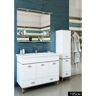 Шкаф пенал Sanflor Бруно 33 R С02729 Белый Орегон