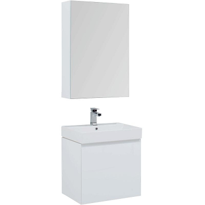 Комплект мебели для ванной Aquanet Йорк 60 203642 подвесной Белый глянец