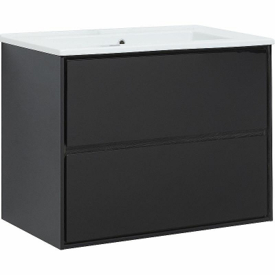 Тумба под раковину Aquanet Милан 85 316703 подвесная Черный глянец